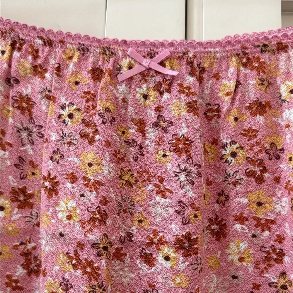 love, Fire Pink Floral Mini Skirt